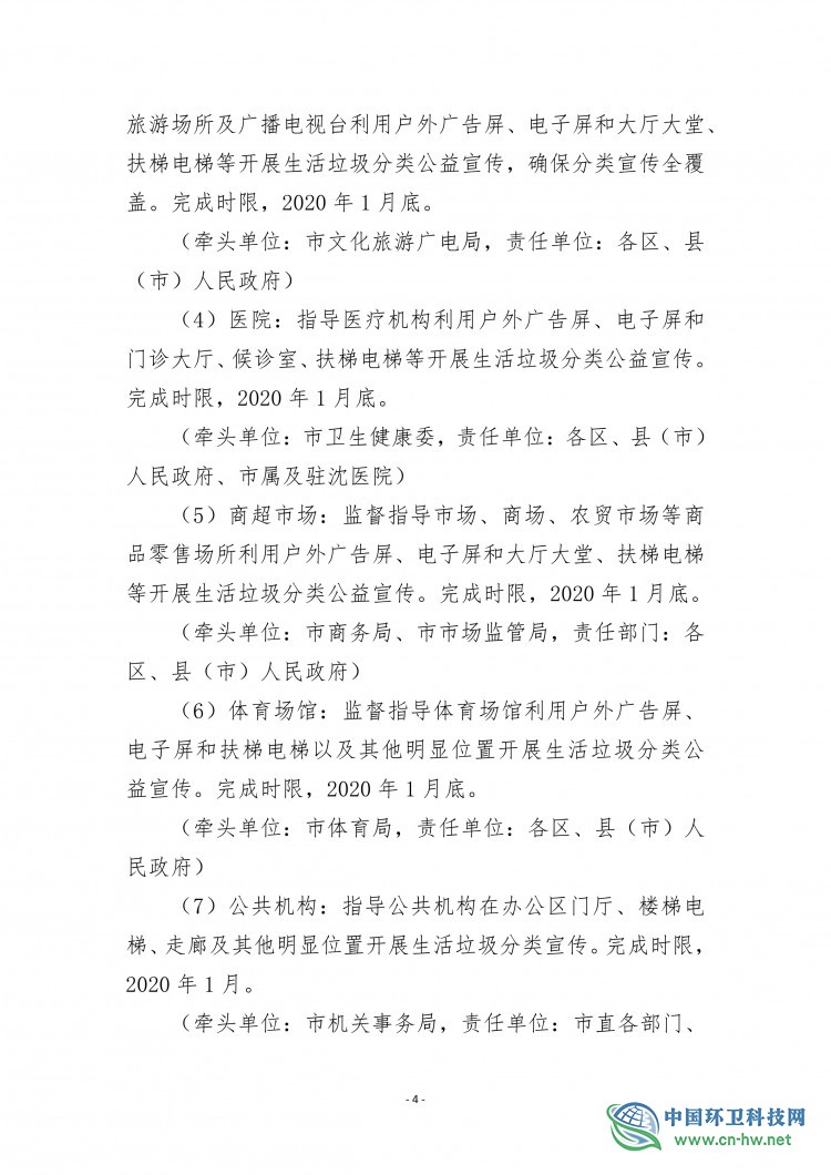 沈阳市2020年生活垃圾分类宣传实施方案 (2020)1号