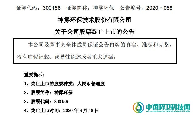 难兄难弟！神雾环保、盛运环保同天发布退市公告