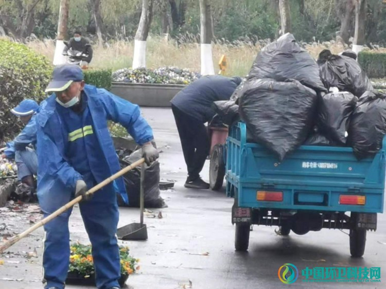 上海世纪公园：满林黄叶辞故枝，环卫工人清理忙