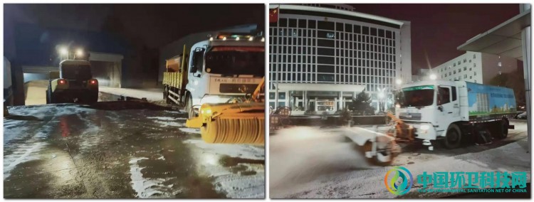 榆林市榆阳区环卫连夜开展除雪攻坚战，保障市民出行安全