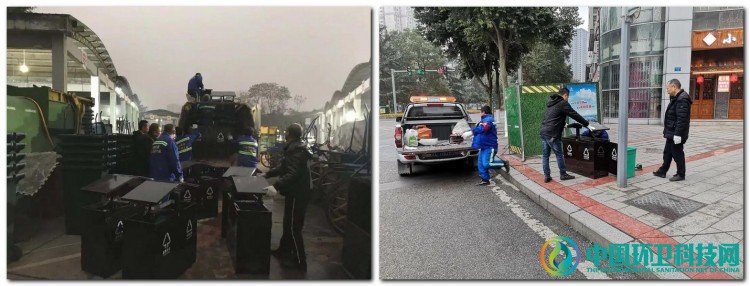 重庆城区更换环卫设备,果皮箱“旧貌换新颜”!