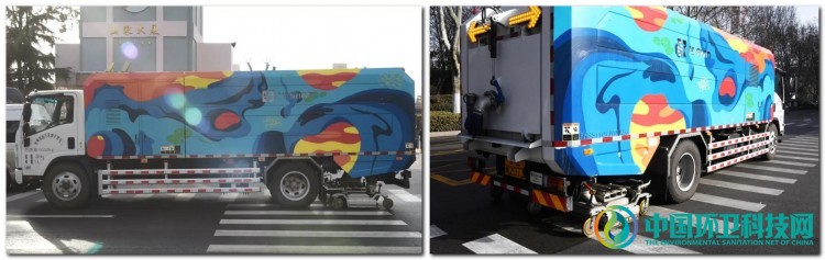 新型深度保洁车亮相济南街头，路面清洗过后可“席地而坐”