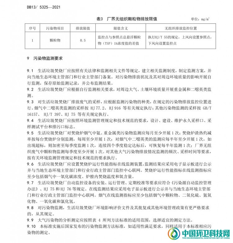 关于印发河北省《生活垃圾焚烧大气污染控制标准》的通知