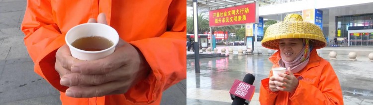 环卫工人顶风作战，扮靓海口街头！