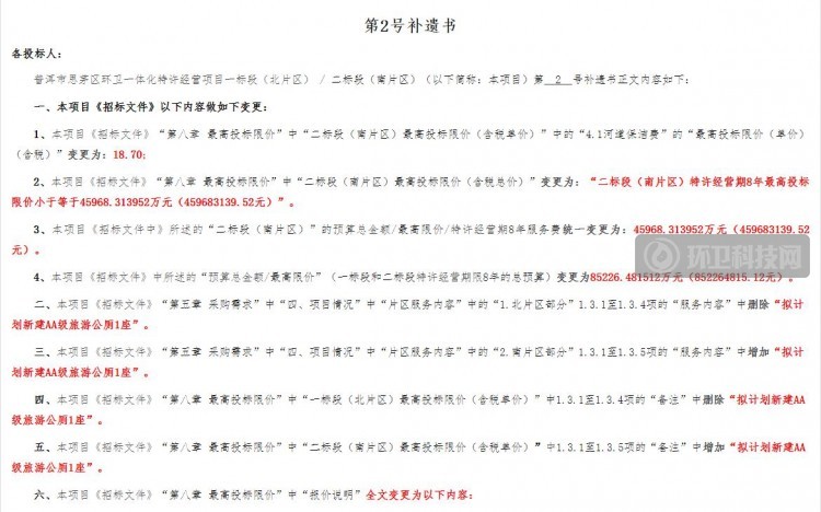 调整采购程序！8亿+普洱市思茅区环卫一体化项目招标终止