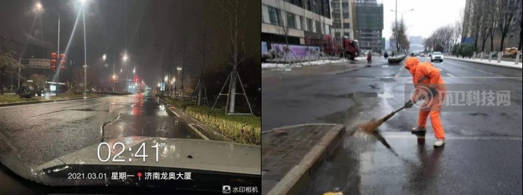 济南历下：迎风战雪！环卫工人连夜奋战保障市民出行